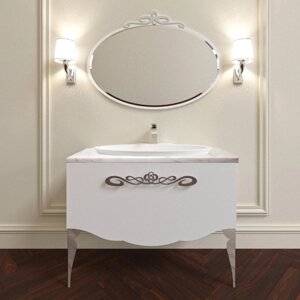 Мебель для ванной La Beaute Charante 100 белая со столешницей bianco statuaretto, хром
