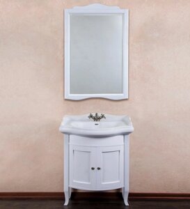 Мебель для ванной La Beaute Classic Lorette 70 белый матовый, фурнитура серебро