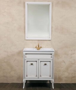 Мебель для ванной La Beaute Classic Vivien Porta 70 белый с патиной, фурнитура бронза