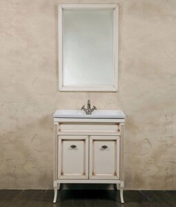 Мебель для ванной La Beaute Classic Vivien Porta 70 слоновая кость с патиной, фурнитура серебро