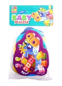 Мягкий пазл Baby Puzzle «Чудо-зоопарк», 4 картинки, 12 элементов