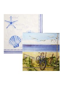 Набор салфеток для декупажа Прогулка у моря (13303325/MIST) (2 штуки) (упаковка) (Froggy Art)