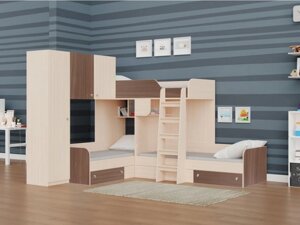 Подростковая кровать РВ-Мебель двухъярусная Трио 1 (дуб молочный)