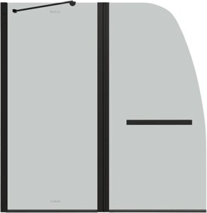 Шторка на ванну Parly F03B 130x120, профиль черный, стекло прозрачное