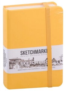 Скетчбук 9*14 80л Sketchmarker оранжевый, нелинованн. 140г/м2, слоновая кость, тв. обл.