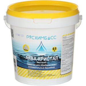 Средство для обработки воды в плавательных бассейнах Русхимбасс Аква-кристал (быстрый), гранулы, 0,9 кг