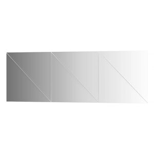 Зеркальная плитка Evoform с фацетом 15 mm - комплект 6 шт треугольник 40х40 см; серебро