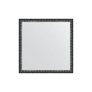 Зеркало в багетной раме Evoform черненое серебро 38 мм 60х60 см