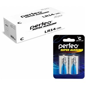 Батарейка Perfeo LR14/2BL Super Alkaline, 20шт
