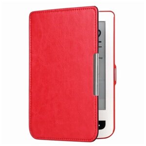 Чехол-обложка футляр MyPads для PocketBook 515 mini из качественной эко-кожи тонкий с магнитной застежкой красный