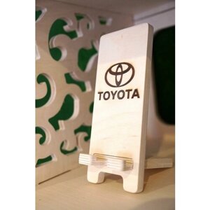 Деревянная подставка для смартфона toyota