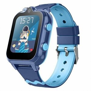 Детские умные часы Smart Baby Watch Wonlex KT18 GPS, WiFi, 2 камеры, 4G голубые (водонепроницаемые)