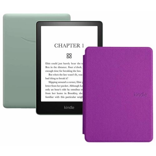 Электронная книга Amazon Kindle PaperWhite 2021 16Gb Ad-Supported Agave Green с обложкой ReaderONE PaperWhite 2021 Purple