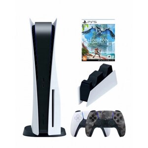 Игровая приставка Sony PlayStation 5 (3-ревизия)+2-й геймпад (камуфляж)+зарядное+Horizon, 825 ГБ
