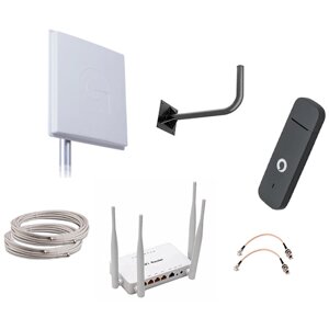 Комплект оборудования для интернета 3G/4G"Дачный"уличная антенна 18 дб, модем, WiFI-роутер