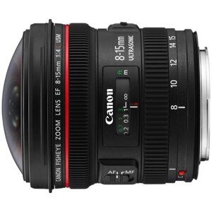 Объектив Canon EF 8-15mm f/4.0L Fisheye USM, черный