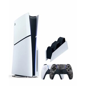 Приставка Sony Playstation 5 slim 1 Tb+2-ой геймпад (Camo)+зарядное