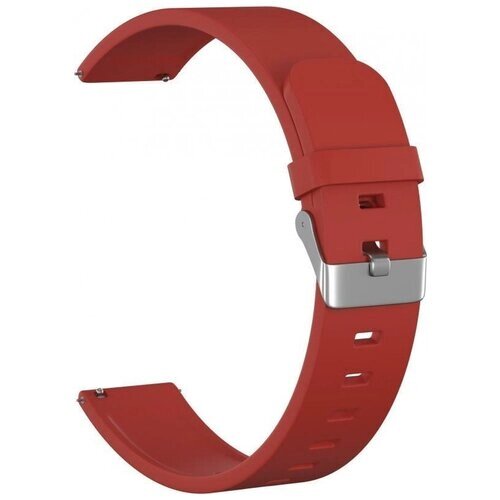 Ремешок силиконовый GSMIN Elate 22 для Elari KidPhone Ну погоди (Бордовый)