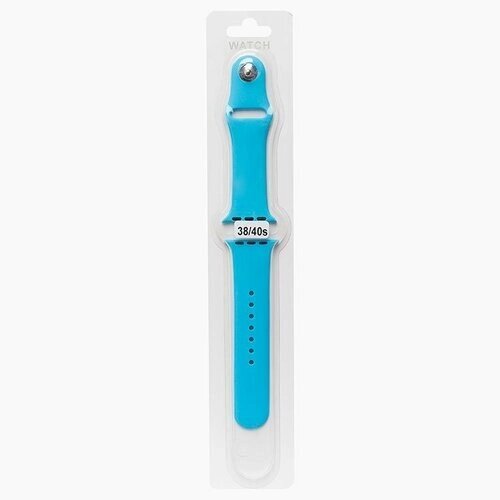 Силиконовый ремешок для Apple Watch (Эпл Вотч) 38/40/41мм / Эластичный спортивный браслет для умных смарт-часов / размер браслета S , светло-синий (S)