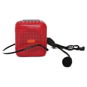 Усилитель голоса громкоговоритель мегафон РМ-81 красный, USB, MP3, радио FM.