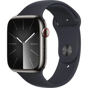 Apple Умные часы Apple Watch Series 9, 41 мм, Midnight Sport Band, Graphite Stainless Steel, size M/L (MRM43)