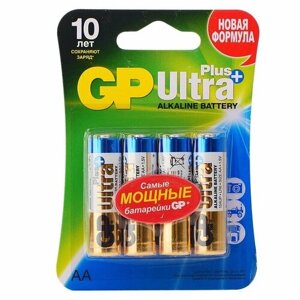 Батарейка алкалиновая GP Ultra Plus Alkaline 15А АA, 4 шт (GP 15AUPNEW-2CR4)