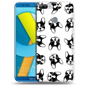 Чехол задняя-панель-накладка-бампер MyPads черно белые собачки для Huawei Honor 9 Lite (LLD-AL00) противоударный