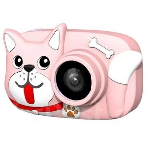 Детский фотоаппарат Lovely Plus Case Собачка, 18Мп, 600mAh, Селфи камера, Розовый