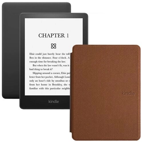 Электронная книга Amazon Kindle PaperWhite 2021 16Gb black Ad-Supported с обложкой ReaderONE PaperWhite 2021 Brown