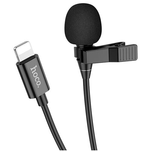 Микрофон петличный Lightning HOCO L14 2м черный