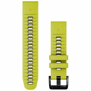 Ремешок Garmin QUICKFIT 22 Watch Band, силикон, лайм/графит, Lime/Graphite)