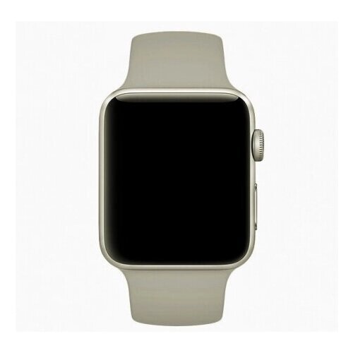 Ремешок силиконовый для Apple Watch 42/44мм (23), темно-каменный, на кнопке