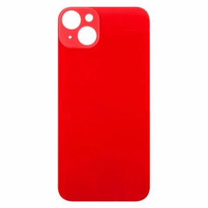 Задняя крышка для Apple iPhone 14 Plus (стекло, широкий вырез под камеру) (красная)