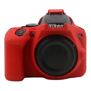 Защитный силиконовый противоударный чехол MyPads для фотоаппарата Nikon D3500 ультра-тонкая полимерная из силикона красный