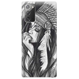 Чехол - накладка ArtColor для Samsung Galaxy Note 20 с принтом "Эскиз девушки"