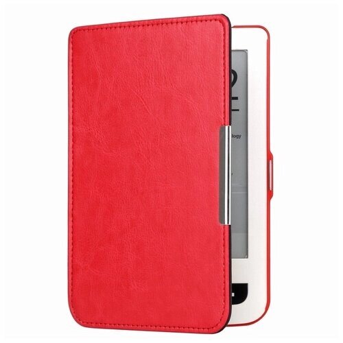 Чехол-обложка футляр MyPads для Pocketbook 622/ 623 из качественной эко-кожи тонкий с магнитной застежкой красный