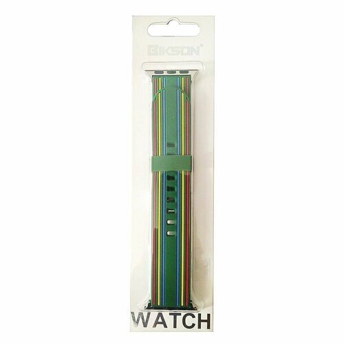Силиконовый браслет для Apple Watch (эпл вотч) 42/44/45мм / сменный спортивный ремешок (эпл вотч) / разноцветный