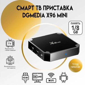 Смарт ТВ приставка DGMedia X96 mini, Андроид медиаплеер 1/8 Гб, Wi-Fi, 4K, Amlogic S905W4