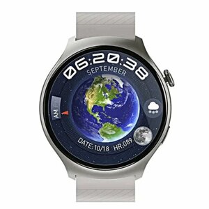 Умные смарт часы HW6 mini Premium Smart Watch AMOLED iOS Android, 3 ремешка, Серебристые