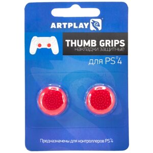 Artplays Сменные накладки Thumb Grips 2 шт. для геймпада Sony Dualshock 4, красный