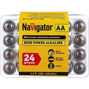 Батарейки щелочные Navigator - тип AA, 1.5В, 24 шт. в упаковке