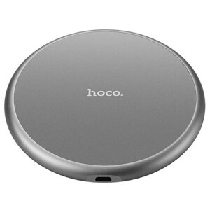 Беспроводное зарядное устройство Hoco CW3A Round, мощность Qi: 5 Вт, metal gray