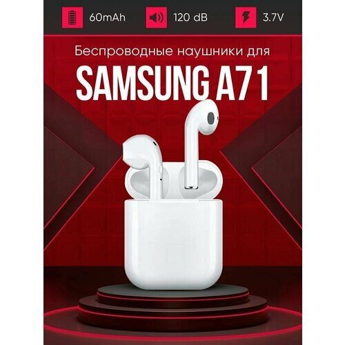 Беспроводные наушники для телефона Самсунг А71 / Полностью совместимые наушники со смартфоном Samsung A71 / i9S-TWS, 3.7V / 60mAh