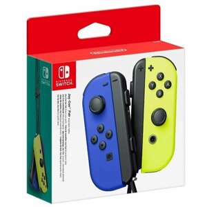 Два контроллера Joy-Con для консоли Nintendo Switch, синий/неоновый желтый