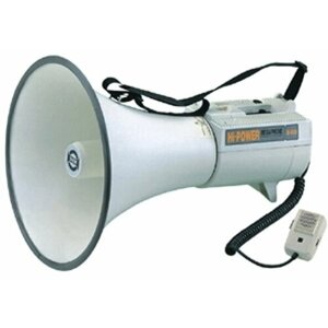 Мегафон 45 Вт, выносной микрофон, сирена+свисток, вход AUX, алюминий SHOW ER-68SW