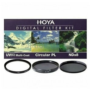 Набор из 3 фильтров hoya (UV (C) HMC multi, PL-CIR, NDX8) 49mm