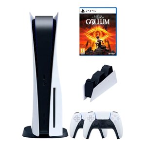 PS5 (ПС5) Игровая приставка Sony PlayStation 5 ( 3-я ревизия) + 2-й геймпад (белый) + зарядное + Gollum