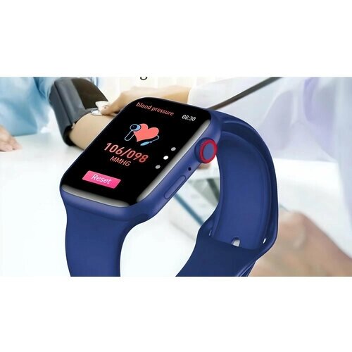 Смарт часы, умные часы watch, умные часы smart watch, приложение для телефона, экран 2.06 дюйма, синий