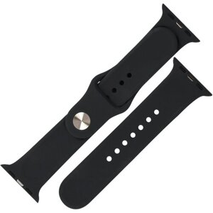 Спортивный ремешок для Apple Watch 38 mm / 40 mm силиконовый бархатистый Black