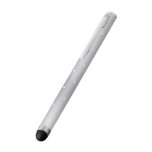 Стилус универсальный / для планшета / для телефона / со стразами серебристый / Ручка стилус с креплением / Сенсорная ручка для смартфона